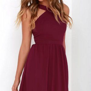Lulu's Burgundy Bridesmaid, Prom Maxi Dress